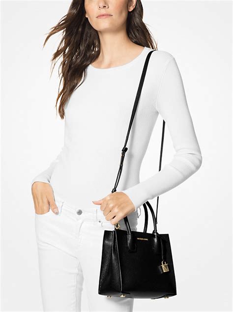 michael kors mercer leath|Michael Kors mercer leather bag.